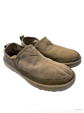 UGG Mens Canvas Slip On Loafers EU 43 Tan Casual Comfort Shoes US Size 10 Shoes